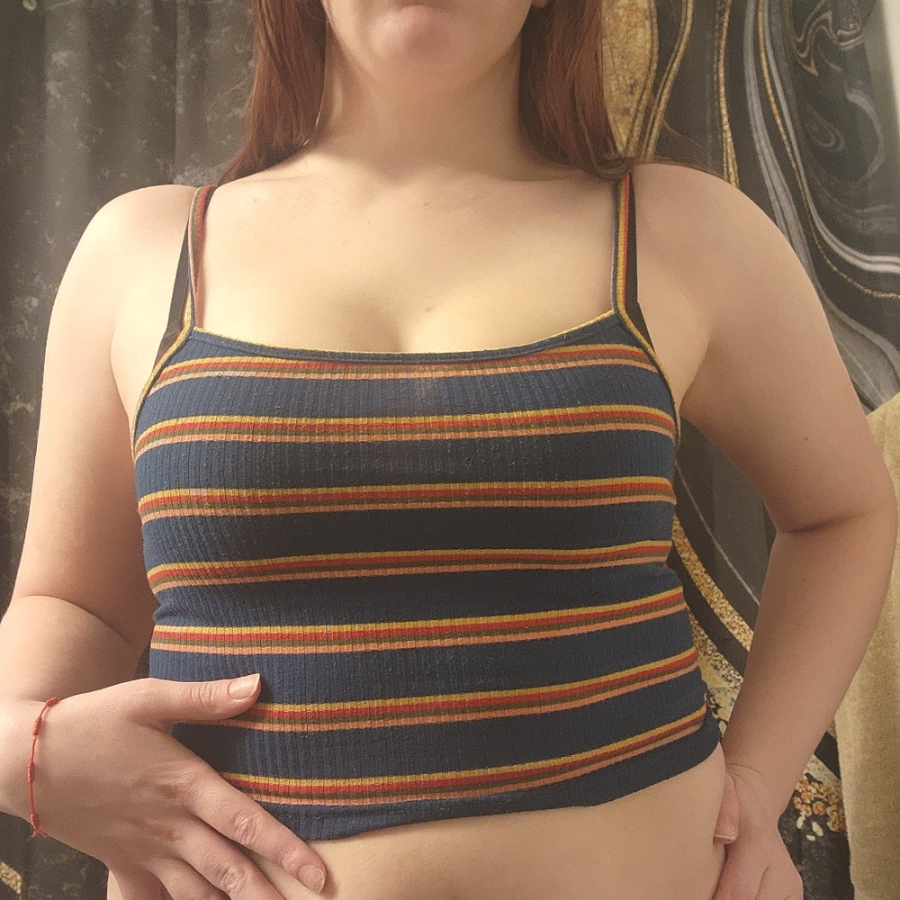 Dazy - Medium - Cropped Tank - Multicolored, Stripes